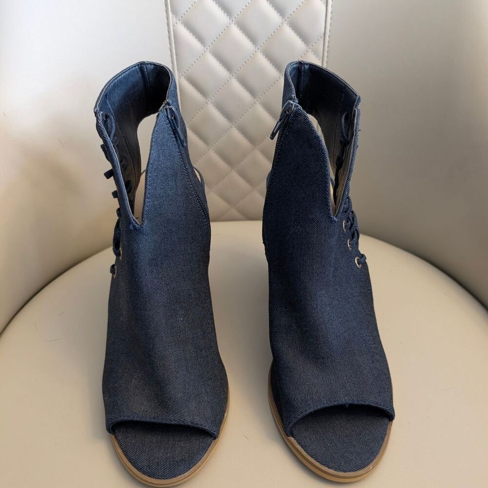 C Est. 1946 Denim Lace-Up Open-Toe Boots